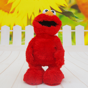芝麻街大笑的艾摩elmo毛绒玩具公仔电动娃娃会发声会说话生日礼物