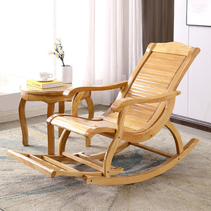 原木新中式成人摇摇椅现代逍遥椅简约木摇椅客厅实木摇椅躺椅大人