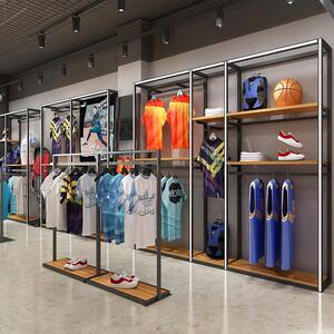 服装展示架带灯男装货架落地式运动潮牌专卖店裤子挂架组合挂衣架