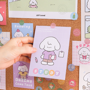 ins风墙面装饰创意高颜值无粘性lomo小卡片儿童奖励贴画女孩手账素材