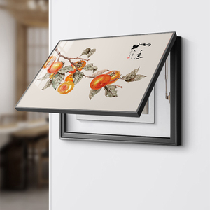 柿事如意新中式客厅餐厅配电箱遮挡箱挂画电表箱装饰画弱电箱壁画