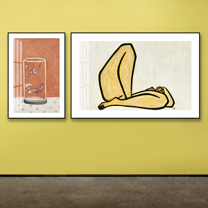 常玉大师装饰画碎花毯子上的裸女世界名画客厅卧室床头挂画艺术画