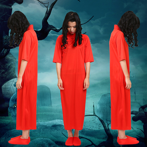 恐怖cos绣花鞋红色女鬼衣服鬼屋吓人贞子cosplay衣服清朝鬼新娘