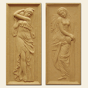 沙岩石浮雕定制酒店会所欧式人物砂岩壁画沐足城形象墙侍女浮雕板