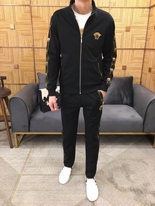 versace/范思哲男装运动套装春秋男士休闲时尚潮流套装卫衣两件套