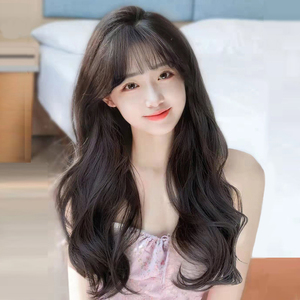 网红假发女长发大波浪长卷发全头套自然仿真修脸减龄韩式假发头套