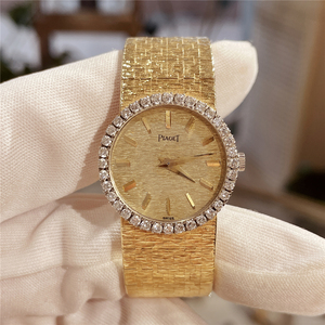 二手piaget伯爵手表女 26mm 沪陪验货 18k黄金原镶钻手动机械女表