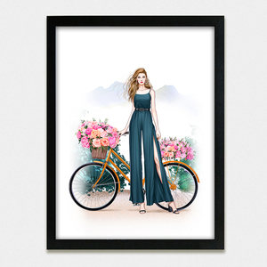 000人付款淘宝服装店装饰壁画时尚创意手绘橱窗收银台背景墙相框挂墙