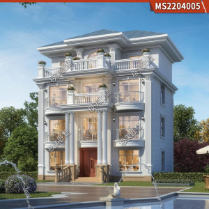 欧式4层别墅农村自建房设计施工图纸12x10米带小洋楼效果图