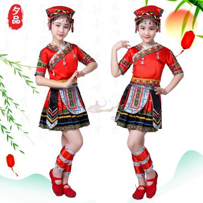 儿童苗族演出服饰云南少数民族舞蹈服装民族风纳西族彝族衣服彝女