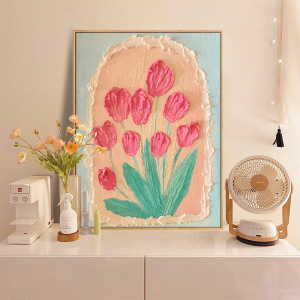 简约小清新花花减压治愈手工油画填充油彩丙烯装饰画diy数字油画