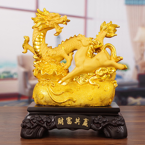 金龙摆件招财生肖祥龙聚财工艺品家居客厅酒柜装饰老板领导桌摆设