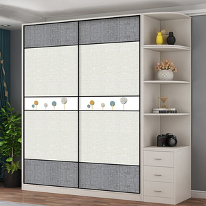 衣柜推拉门移门定制做滑门极简轻奢耐磨板现代简约北欧衣橱柜移门