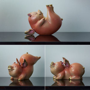 李家匠全铜摆件生肖猪设计师个性创意办公室客厅电视酒柜玄关现代