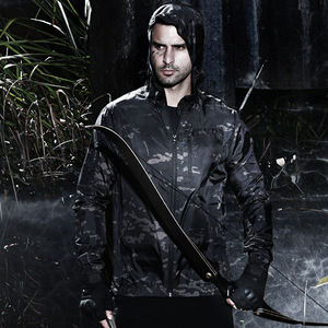 cqb袖子拉链轻薄款防泼速干透气皮肤衣男黑色树叶迷彩战术衣