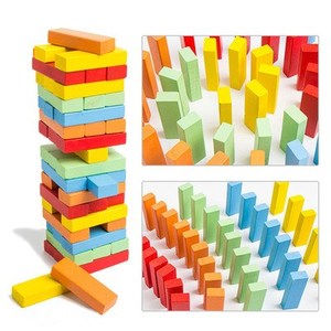.粒益智儿童玩具魔方积木层层叠叠减压木制高叠拼装抽抽乐48成人.