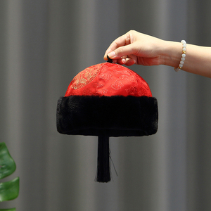 90玩美从速旗舰店天猫宝宝帽子冬季中国风儿童瓜皮帽中式古风男童