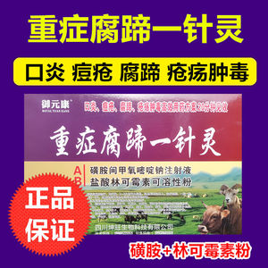 重症腐蹄一针灵林可霉素磺胺间甲兽用牛羊猪用口蹄疫全身性感染
