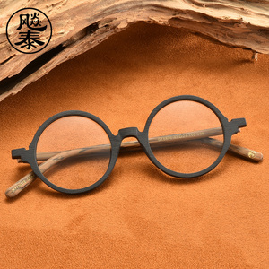 木质木纹眼镜架近视眼镜男圆框板材复古眼镜女有度数防蓝光护目