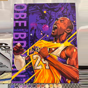 科比数字油画diy填充人物油彩画手绘手工送男友NBA篮球明星填色画