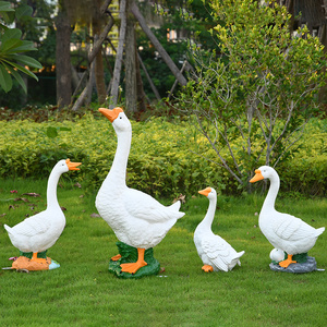 户外花园白鹅鸭子模型摆件仿真动物雕塑别墅园林草坪景观装饰小品