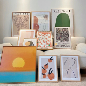 00146人付款天猫侘寂风沙发背景墙挂画ins奶油风卧室壁画高级感艺术