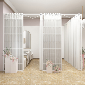 房间隔断板墙自装客厅隔出小卧室养生馆简易遮挡铁艺屏风帘美容院