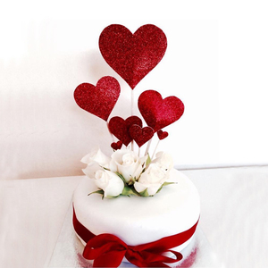 爱心插牌套装 唯美创意蛋糕装饰插牌 求婚爱心红色生日蛋糕插牌