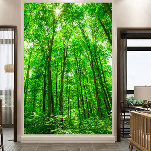树木树林森林自然风景画绿色护眼壁画玄关走道客厅宾馆店面装饰画