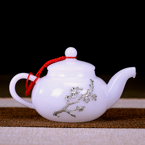 白玉瓷功夫茶壶中式琉璃玉瓷泡茶壶西施壶家用创意带把玩壶薄款壶