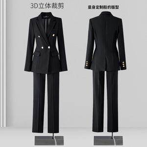 黑色职业装西装套装女正装2024新款高级感气质工装西服外套工作服