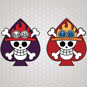 海贼王艾斯黑桃海贼团海贼旗骷髅卡通动漫个性定制可爱汽车贴纸