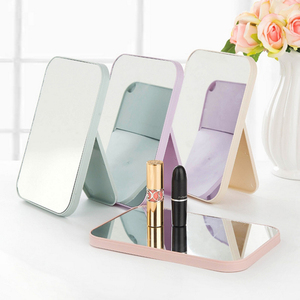 台式化妆镜大号高清梳妆镜便携简易折叠桌面公主镜简约长方形镜子