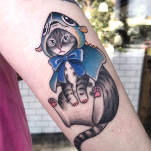 鱼帽子可爱蓝色仿真猫咪纹身贴防水女持久网红日系文身贴纸9.9包