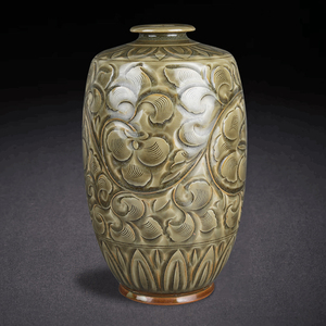 古玩高古收藏老窑老货瓷器宋代耀州窑刻花梅瓶7天无理由退换包邮