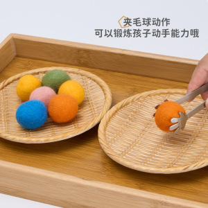 蒙氏日常生活教具夹毛球的工作精细动作手眼协调训练蒙特梭利玩具