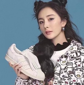 adidas三叶草女鞋superstar 杨幂同款流苏盖片小白鞋运动鞋fv3421