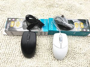 雷柏有线鼠标 电脑USB有限鼠标 办公家用白色鼠标 光电游戏鼠标