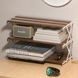 walkhike书桌收纳置物架可折叠实木桌面侧边多层简易办公桌小型架