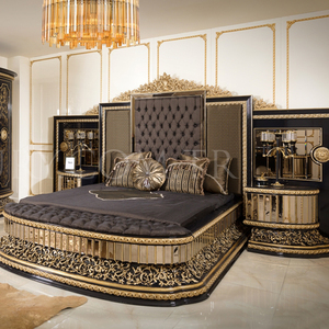 土耳其屏风床别墅家具法式宫廷布艺欧式主卧大床婚实木雕刻双人床