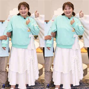 对王牌6贾玲同款系带连衣裙大码女装洋气减龄少女上衣服新款1人付款