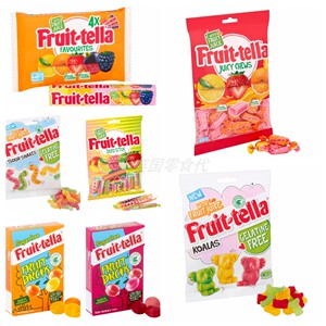 英国fruit tella juicy chews sweets drop sour孚特拉水果味软糖
