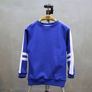 童装男童蓝白卫衣儿童卫衣2017秋装新款中大童圆领上衣套头衫潮款