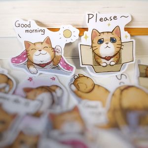 满包邮卡通萌物手机手帐贴纸韩国diy装饰素材可爱小胖猫创意套装