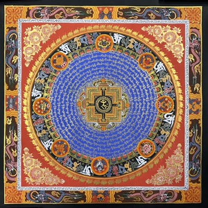 手绘唐卡8年老店龙纹吉祥八宝坛城玄关客厅西藏尼泊尔精品包邮