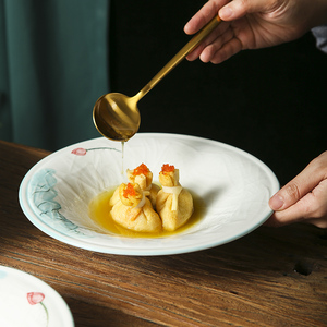 中式仿古餐具创意特色意境菜碟摆盘10寸红烧肉专用盘子商用高级感