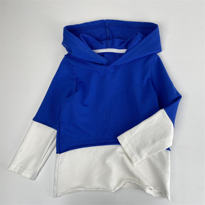 蓝白拼接卫衣春