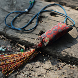 【风之末】吉祥羽儿原创香云纱手工吊坠流苏香包香囊挂饰香味持久