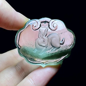 000人付款天猫天然水晶绿幽灵化太岁吊坠兔男女本命佛守护神文殊菩萨