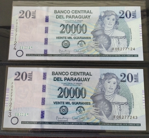 巴拉圭纸币  20000元  2015年 全新unc
